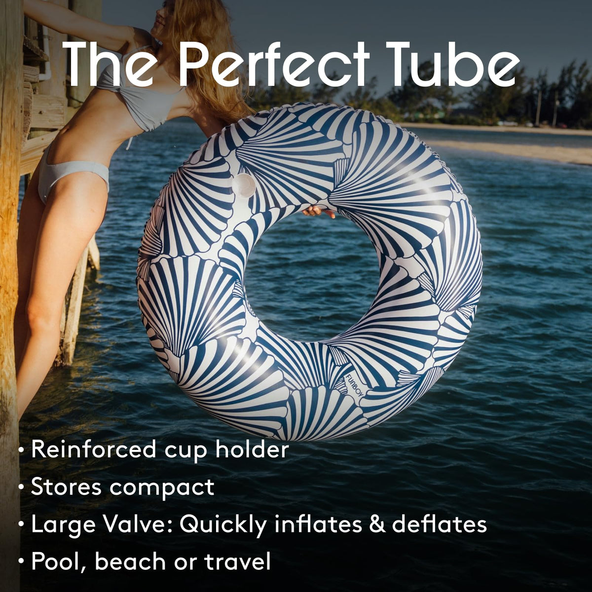 FUNBOY Seashells 50-inch diameter tube ideal for adults lounging