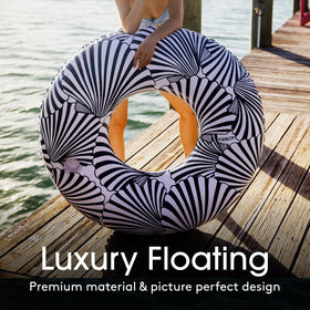 FUNBOY Seashells navy designer print on a 50-inch float for style