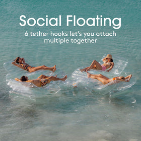FUNBOY clear chaise lounger with beverage holder keeps drinks nearby