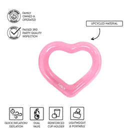 FUNBOY upcycled heart ring float materials highlight eco-friendly pool décor