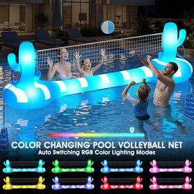 0.4mm PVC inflatable net stands up to sun and splashes with durable performance.