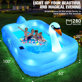 FunBy large backyard pool supports two adults and three children