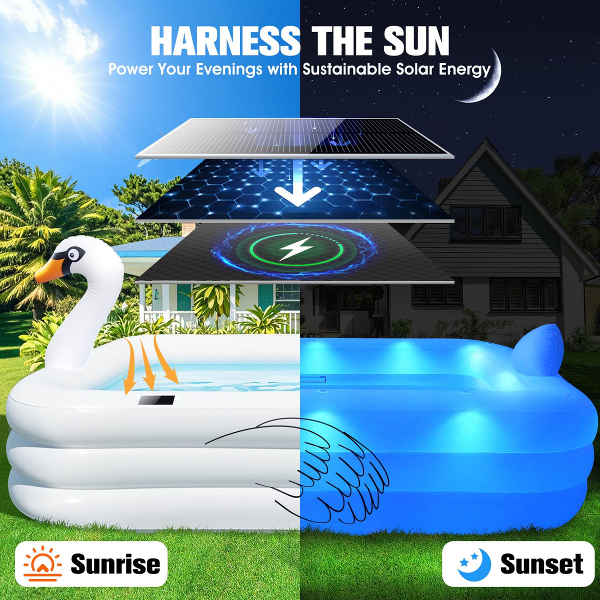 FunBy inflatable pool for adults with 100×63×20 size fits family gatherings safely