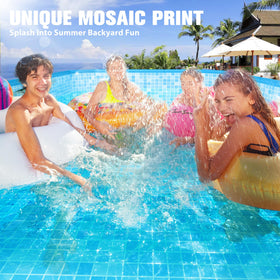 FunBy foldable pool with 40° aluminum pole frame for stable setup