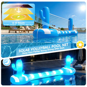 Weighted bags anchor the net for stable play in any size pool.