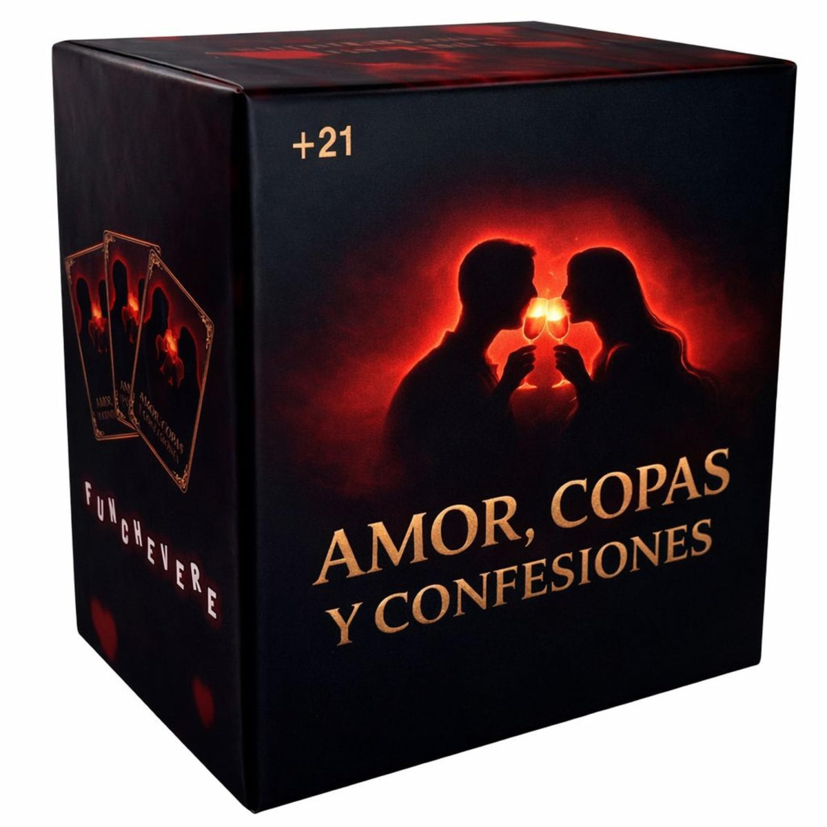 Funchevere Love, Cups, and Confessions card game cover for date-night setup