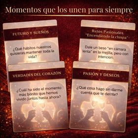 Close-up of Funchevere cards inviting playful romantic challenges