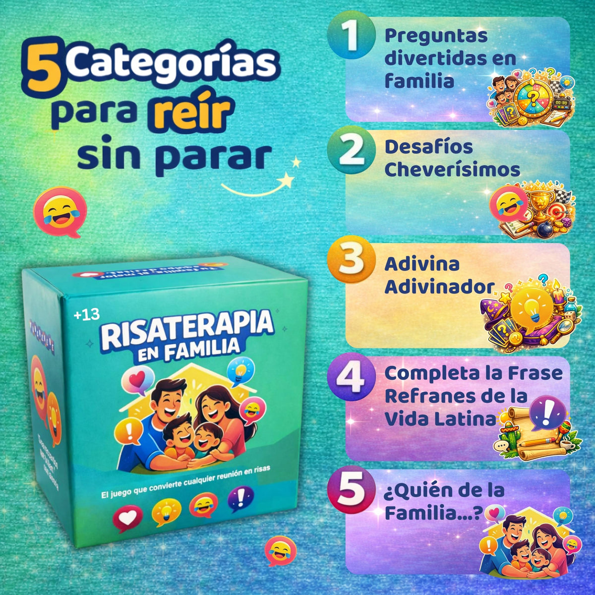 Teens 13+ and adults playing Funchevere for screen-free bonding.