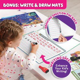 Funcils Blank drawing board mat encourages creative drawing and early writing skills.