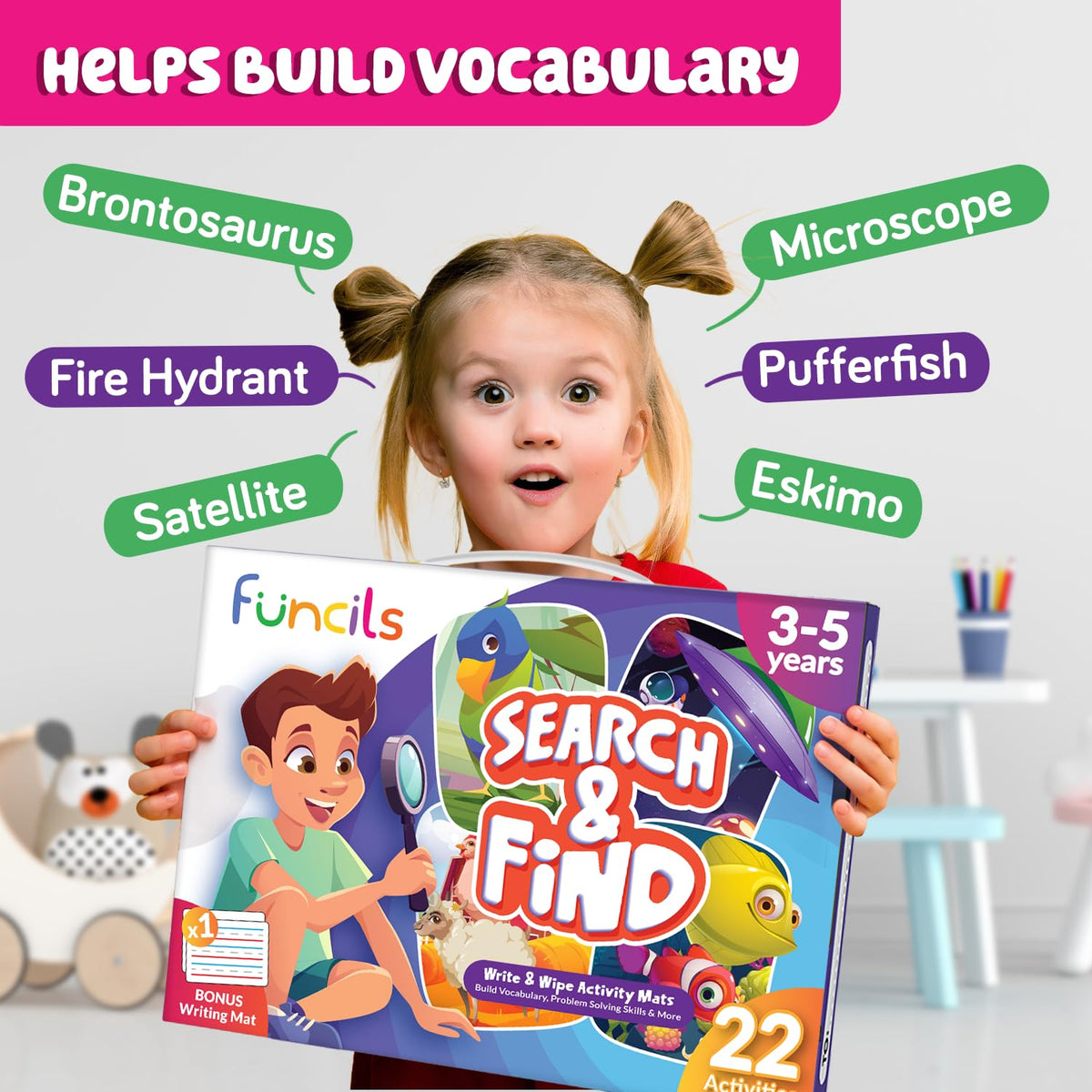 Funcils Learn to Write mat provides a blank drawing board for free expression and handwriting practice.
