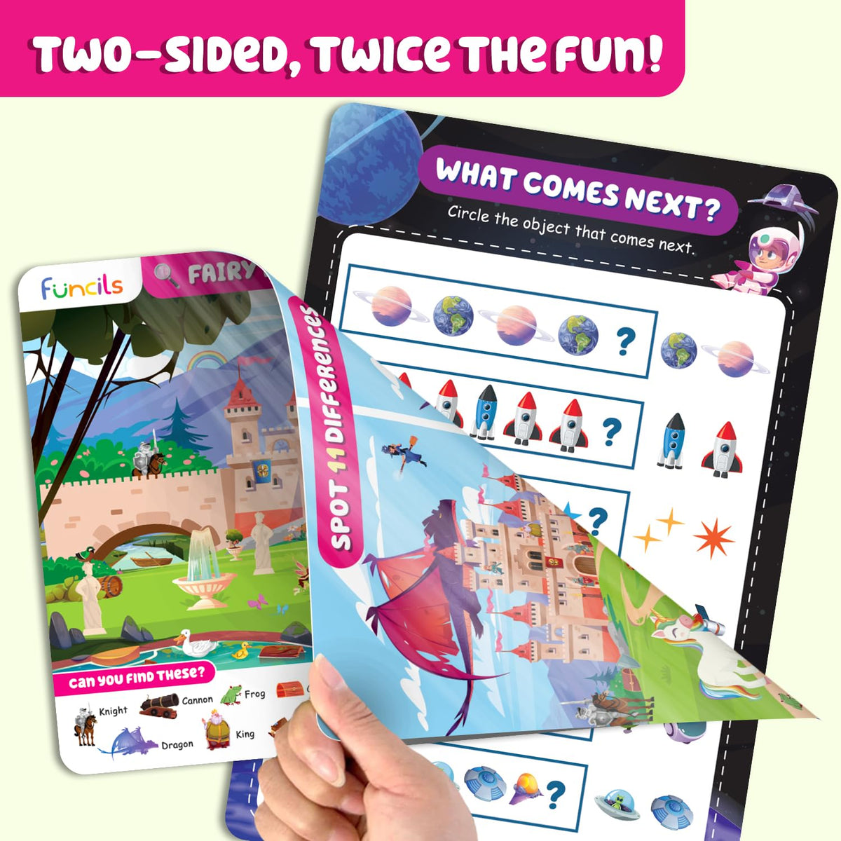 Funcils Seek & Find shadow matching mat enhances concentration with visual puzzles.