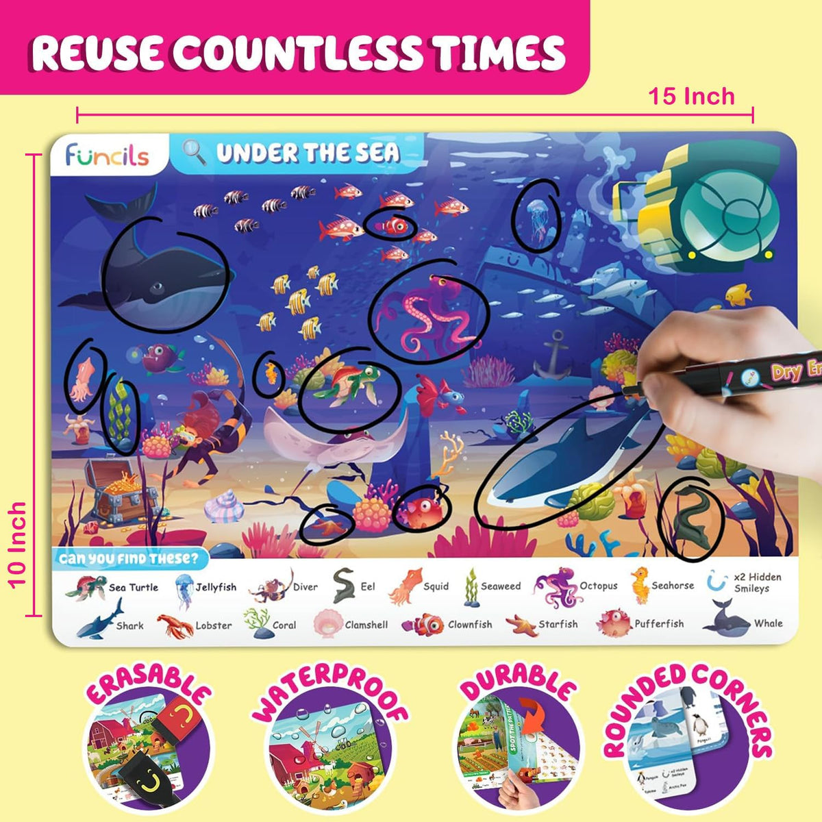 Funcils Seek & Find space odyssey mat inspires exploration and problem-solving on adventures.