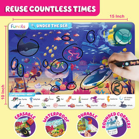 Funcils Seek & Find space odyssey mat inspires exploration and problem-solving on adventures.