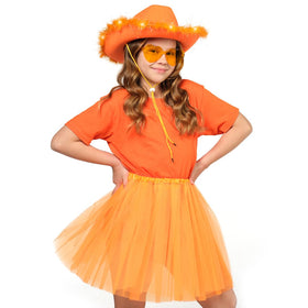 Funcredible festival-ready costume ensemble enhances bold western styling.
