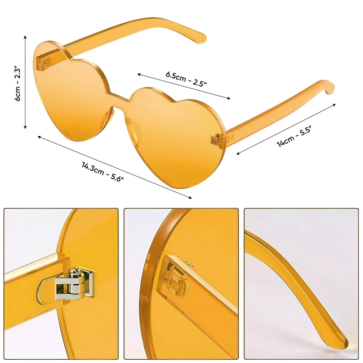 Funcredible heart glasses pair for playful western outfits.