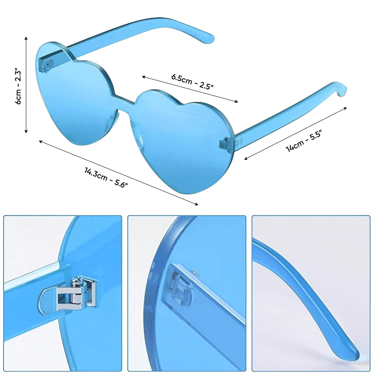Funcredible heart-shaped glasses for a playful cowgirl look.