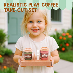 FUNCREVITY Kids Coffee Playset colorful cups invite sharing and cooperative play.
