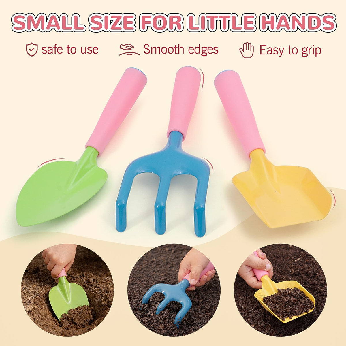 FUNCREVITY Kids Gardening Tool Set apron protects little helpers