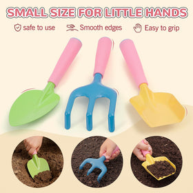 FUNCREVITY Kids Gardening Tool Set apron protects little helpers