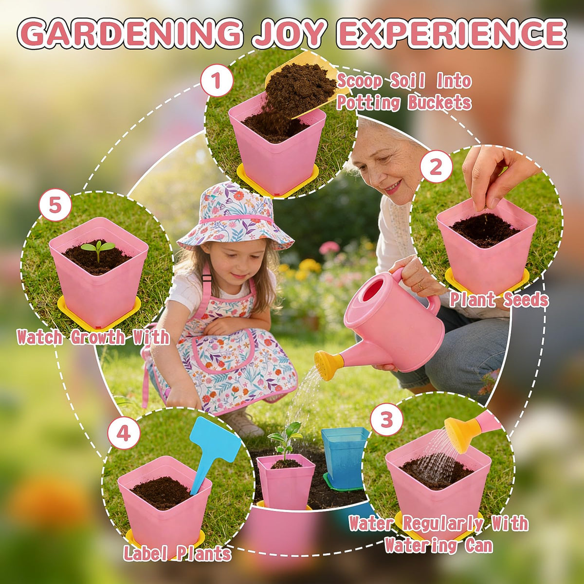 FUNCREVITY Kids Gardening Tool Set gloves provide comfortable grip