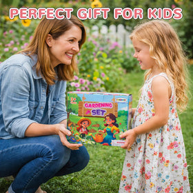 FUNCREVITY Kids Gardening Tool Set tote bag keeps gear organized