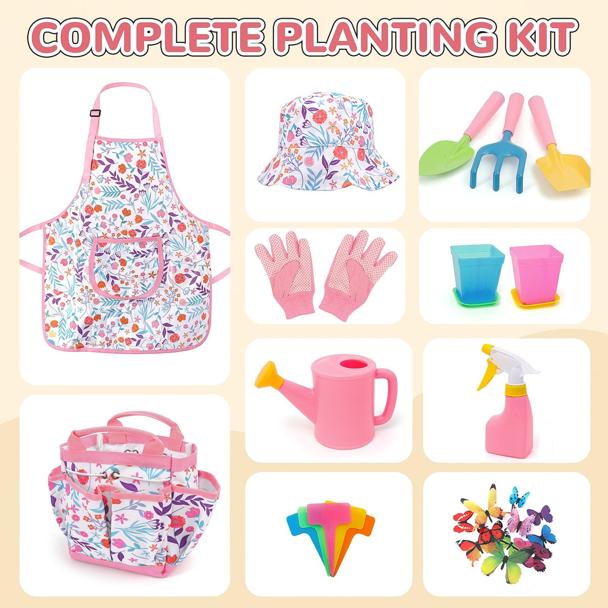 FUNCREVITY Kids Gardening Tool Set trowel designed for precise soil work