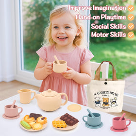 Funcrevity silicone tea set creamer, child-friendly and easy to clean after play.