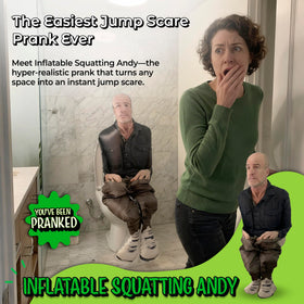 FUN delivery Inflatable Andy on an office chair ready for a prank