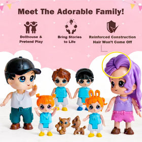 FUNERICA dollhouse mom figure with detailed clothing for storytelling.