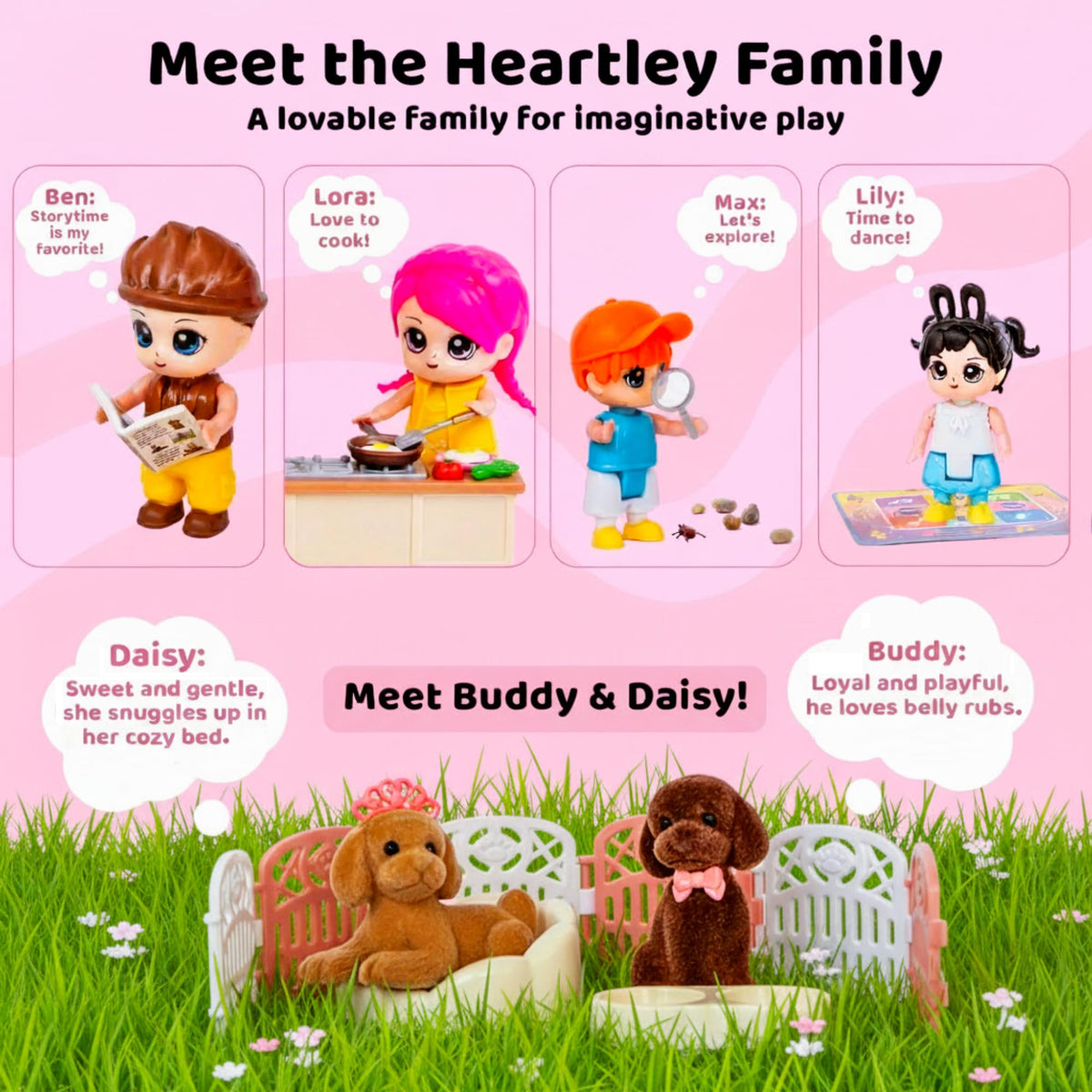 FUNERICA dollhouse kids-posing figures inspire playful storytelling.