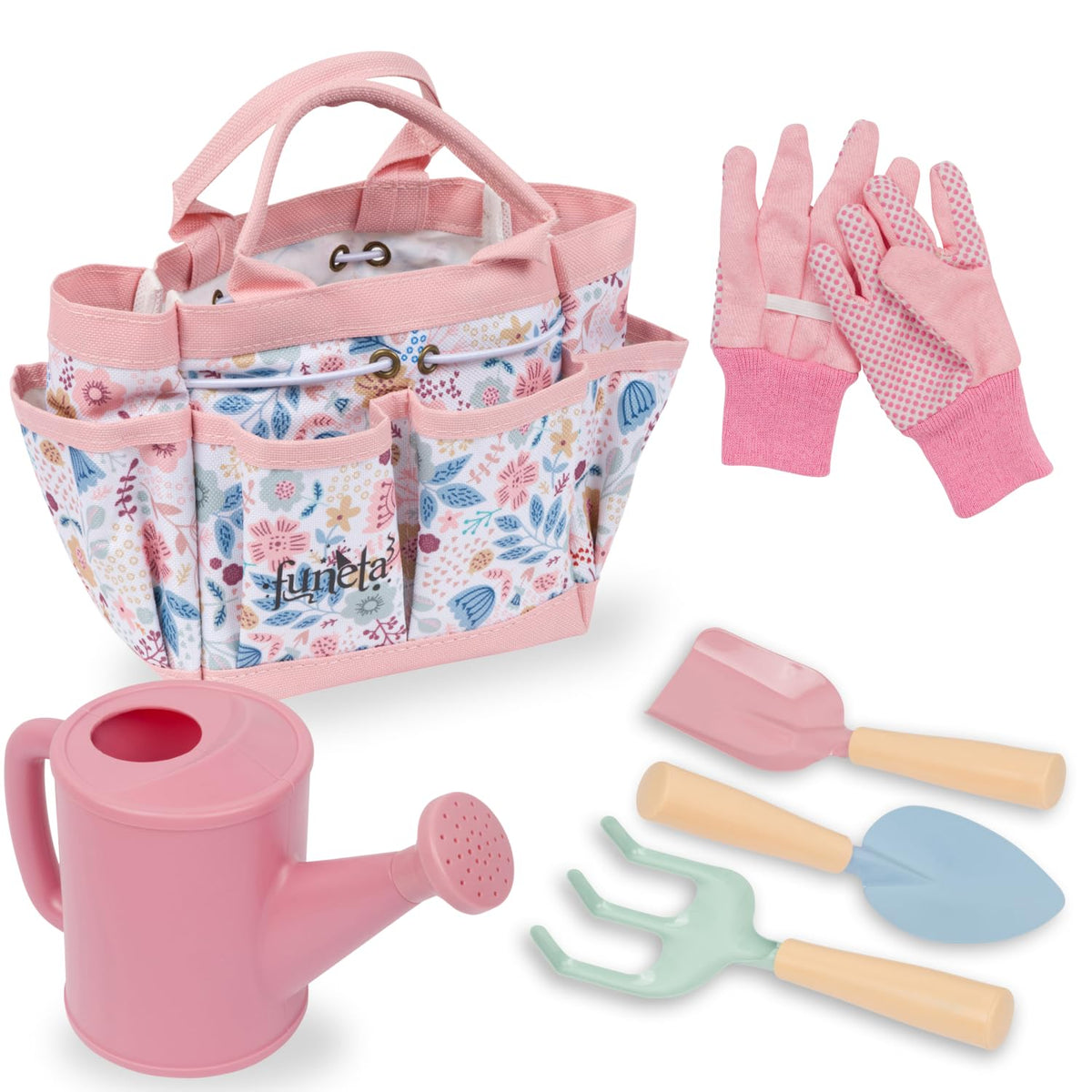 Funeta kids gardening set watering can for outdoor plant care and play