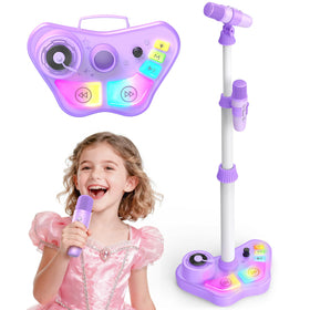 FunforFun karaoke stand with wireless mics for kids' performances