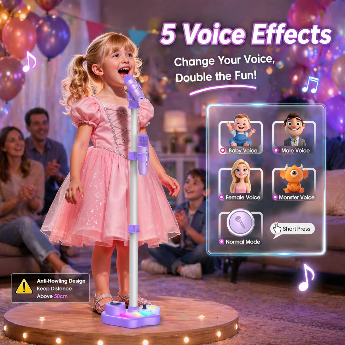 FunforFun portable karaoke machine with easy carry handle