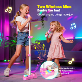 FunforFun two wireless mics enable duets and cords-free singing.
