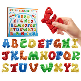 FunFusion 26PCS alphabet fidget set close-up with textured letters for focus and calm during study