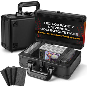 FunGuys modern graded card storage box in black aluminum for organized display