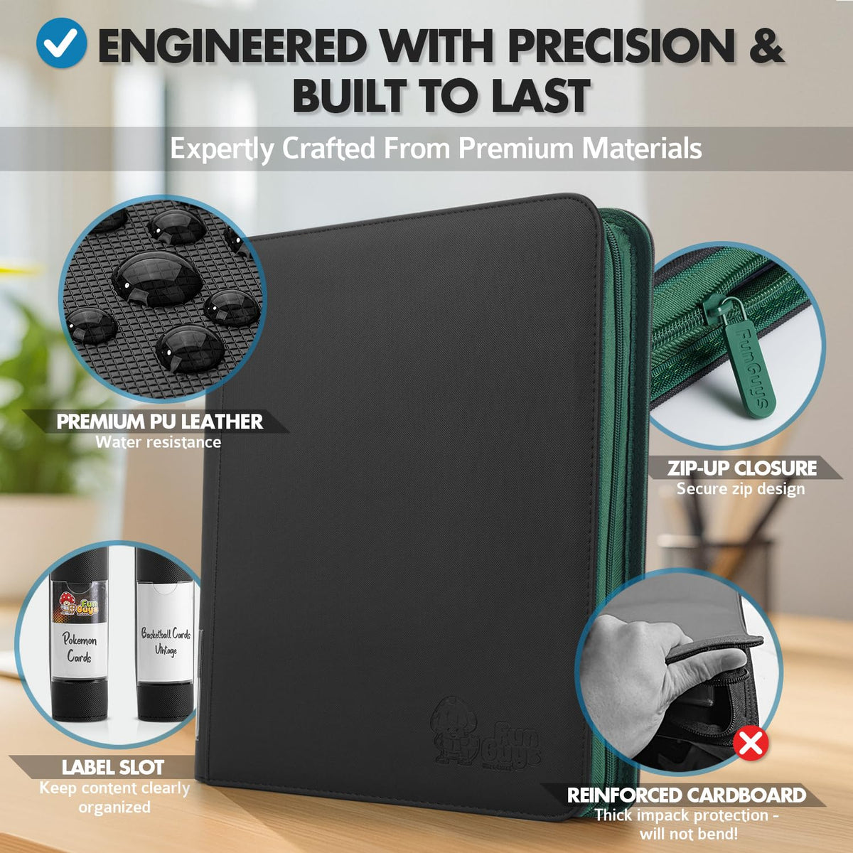 Holding the binder to illustrate portable card storage
