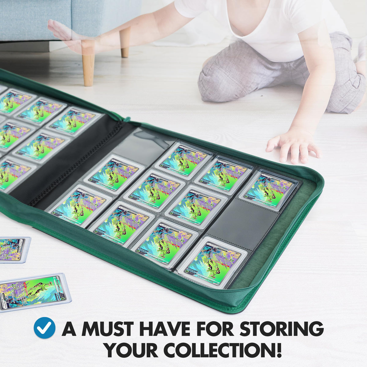 FunGuys 384-pocket capacity supports large card collections for easy storage.
