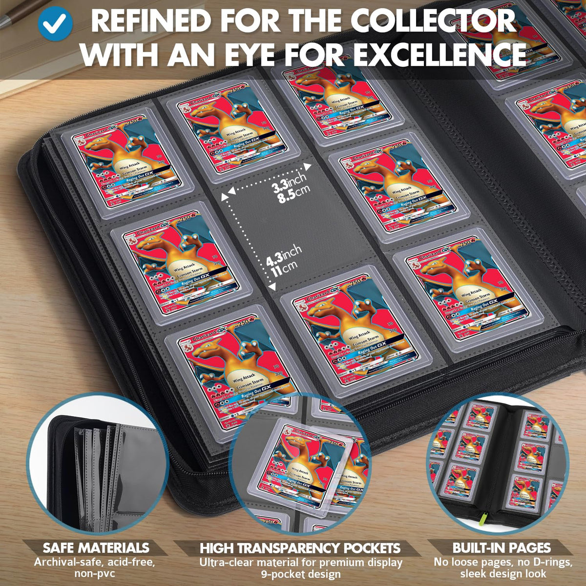 FunGuys Toploader Binder full zipper closure protects contents from spills.