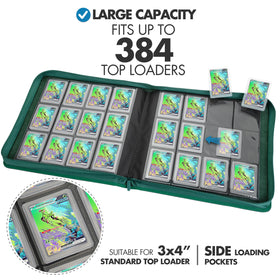 FunGuys toploader binder open pages reveal the 12-pocket layout for quick viewing.