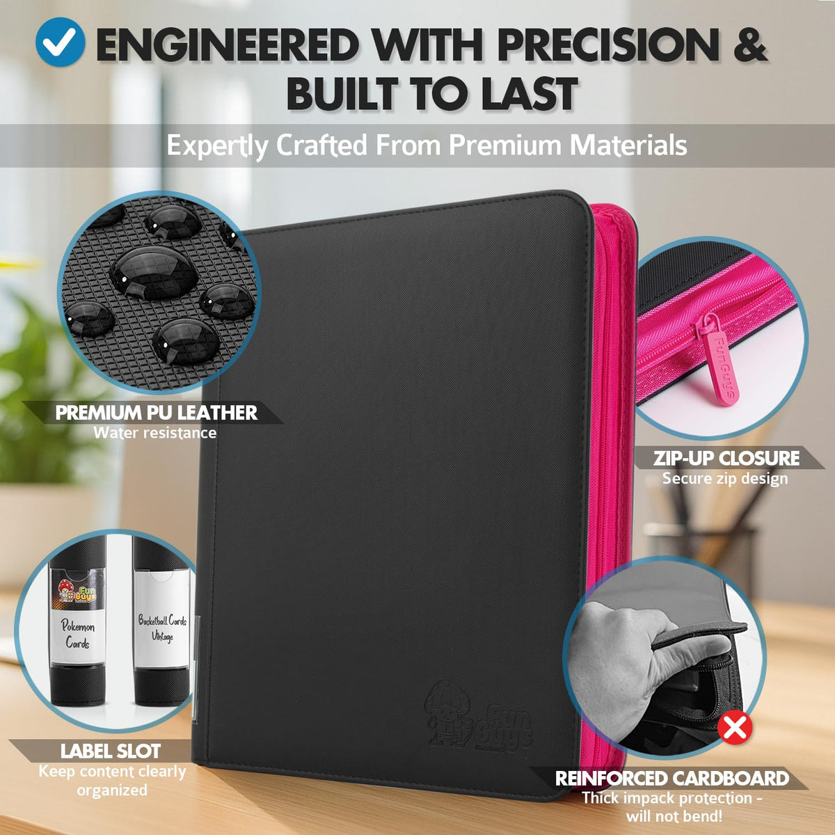 FunGuys Toploader Binder side-loading pockets allow viewing without removal.