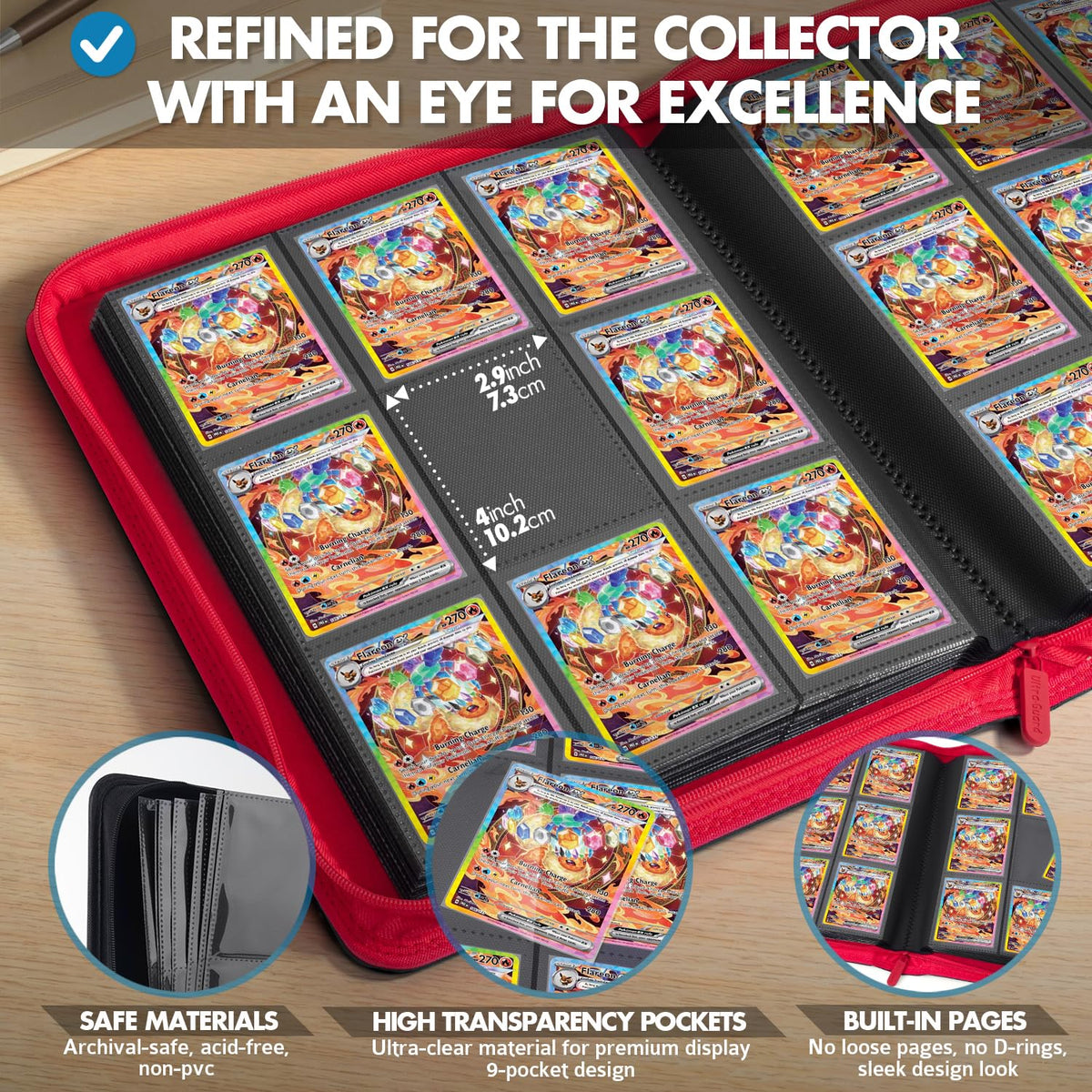 FunGuys zipper closure ensures cards stay safely inside when you travel.