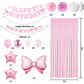FunHot pink tissue pom-poms add texture and color to the party décor.
