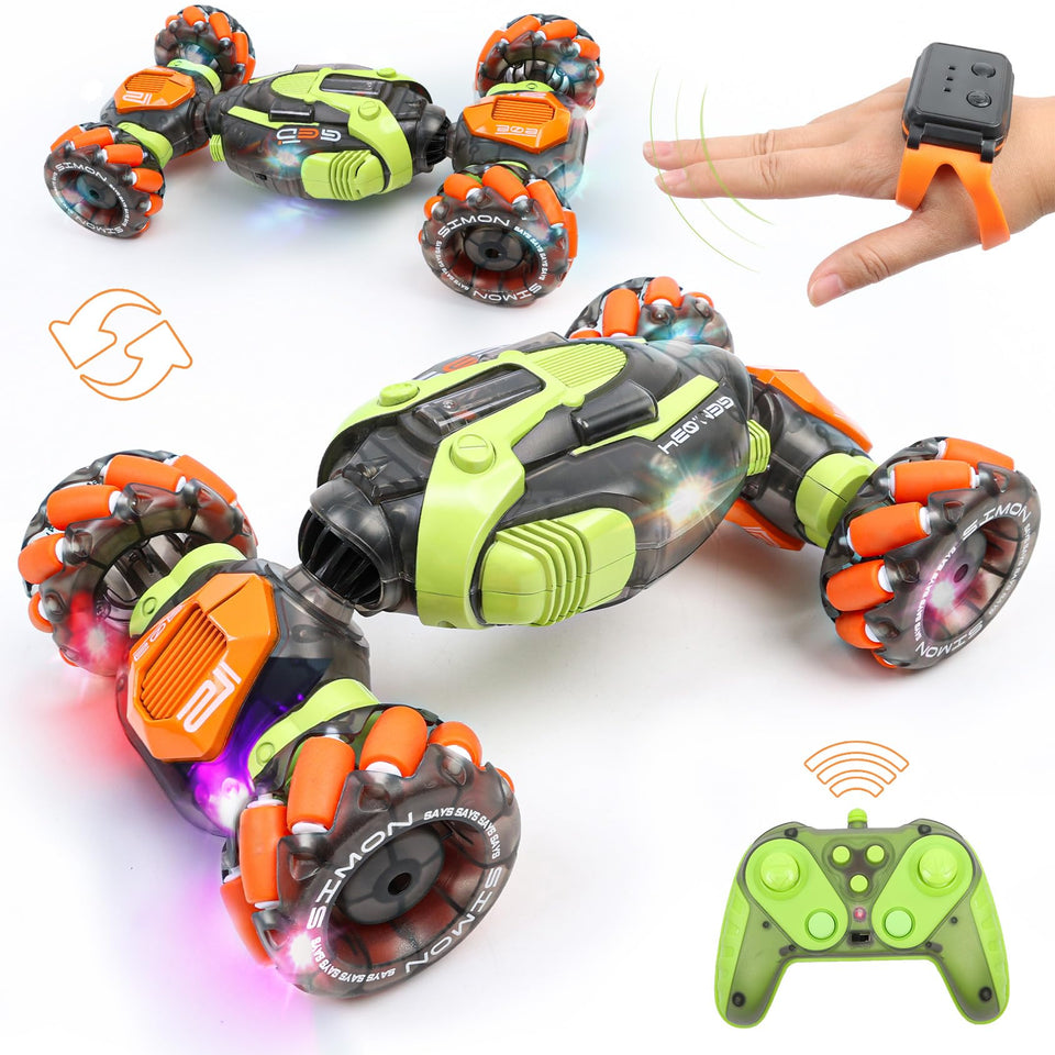 FUNiOi Gesture Sensing RC Stunt Car side view shows easy remote handling and dramatic drifts