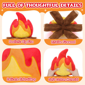 FunisFun campfire plush fabric close-up shows ultra-soft cotton touch.