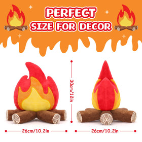 FunisFun campfire plush on bed offers soft support for lounging.