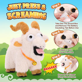 FunisFun goat plush close-up hug, ultra-soft and cuddly.