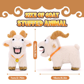 FunisFun goat plush on a desk, soft and inviting.