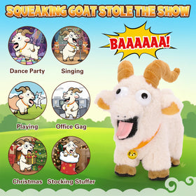 FunisFun goat plush at a party, sparks smiles with screams.