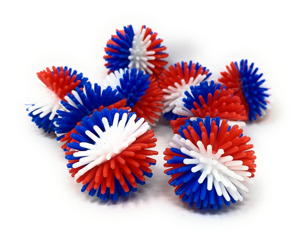 Funiverse patriotic porcupine ball with red, white, blue spikes for classroom play